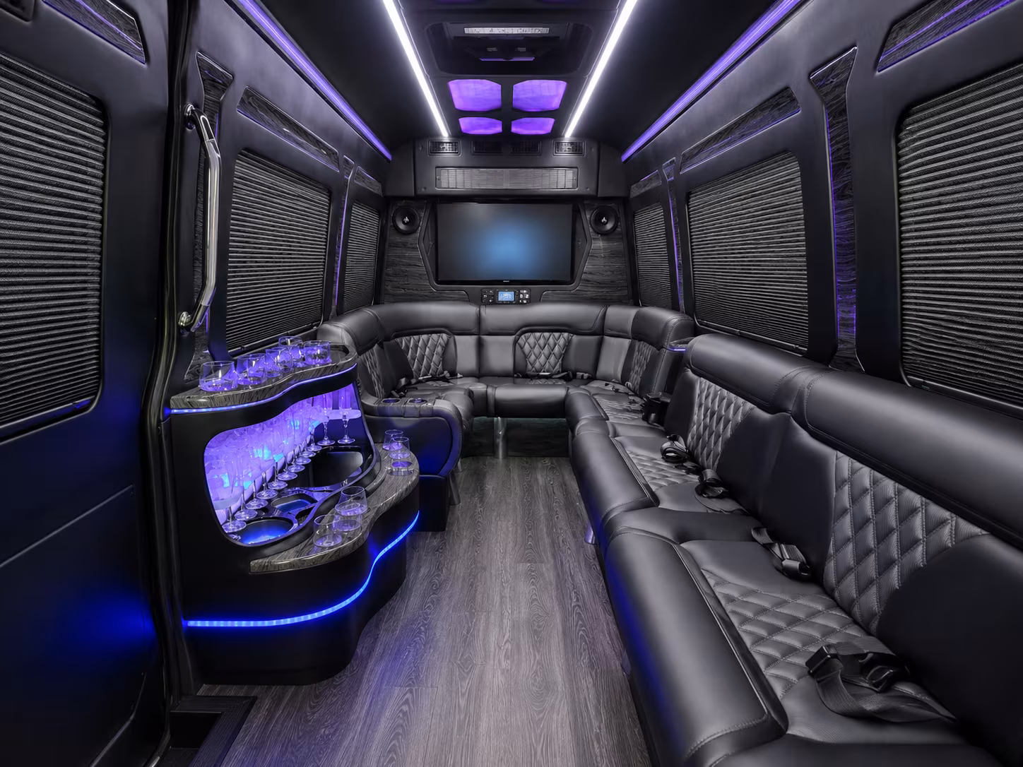 Overland Park Airport Shuttle & Transportation party bus exterior