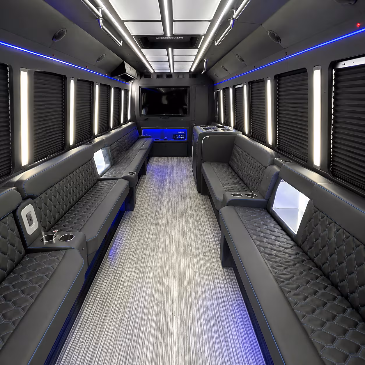 Overland Park Bachelor & Bachelorette Transportation party bus interior