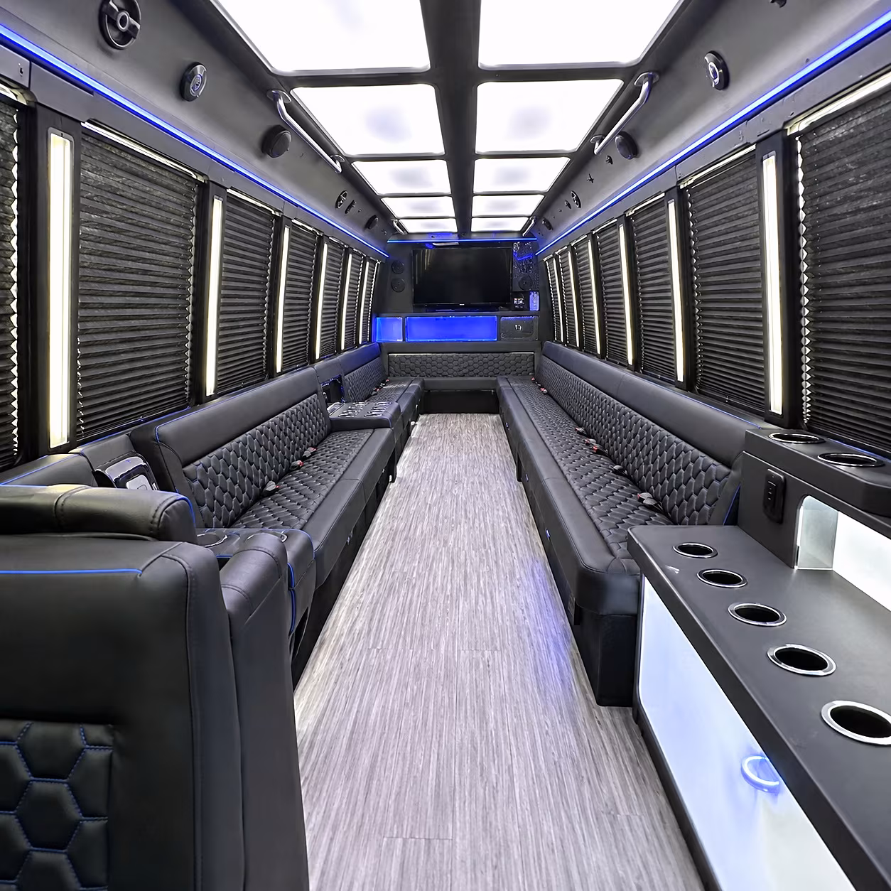 Overland Park Bachelor & Bachelorette Transportation party bus interior
