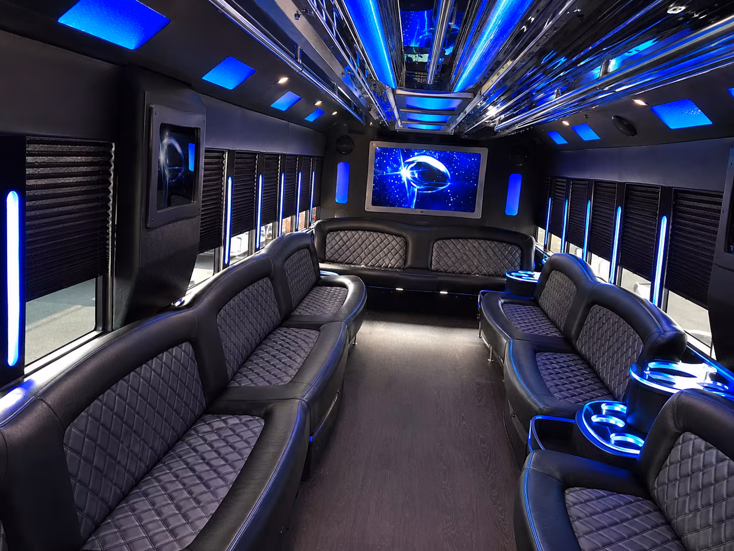 Overland Park Private Event Transportation party bus interior