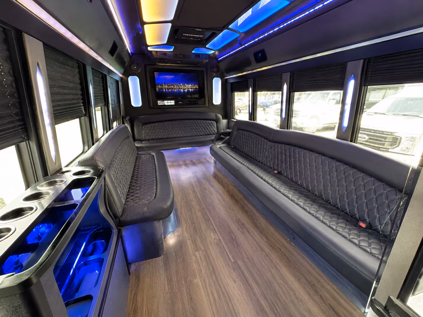 Overland Park Prom & Homecoming Transportation party bus interior