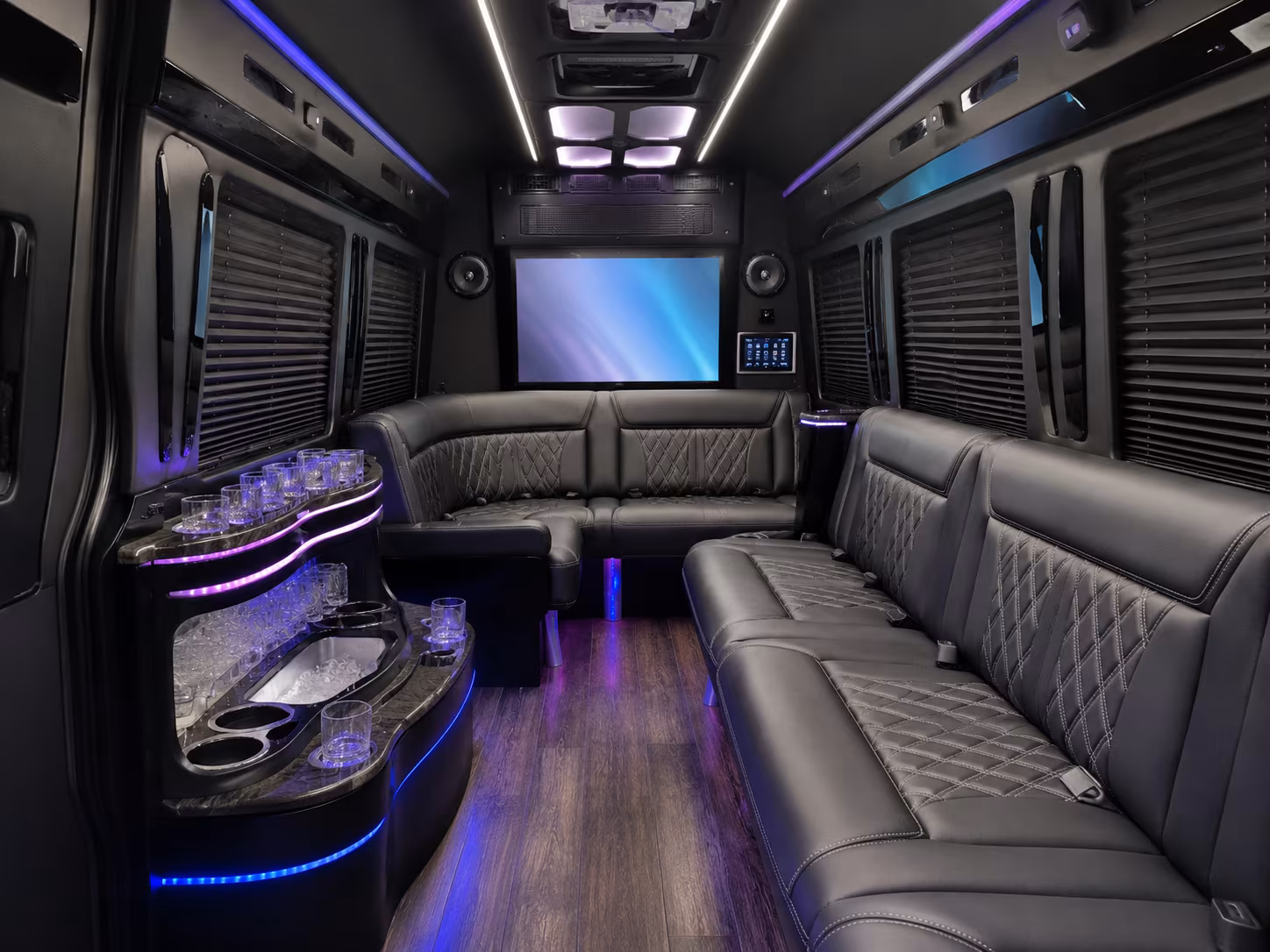 Overland Park School Event Transportation party bus exterior