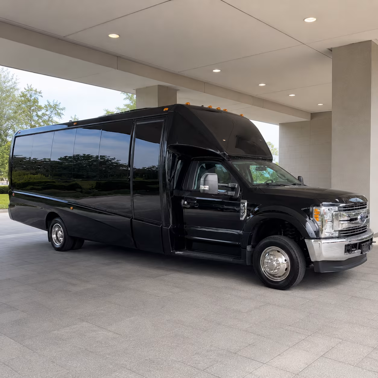 Overland Park Wedding Transportation party bus exterior