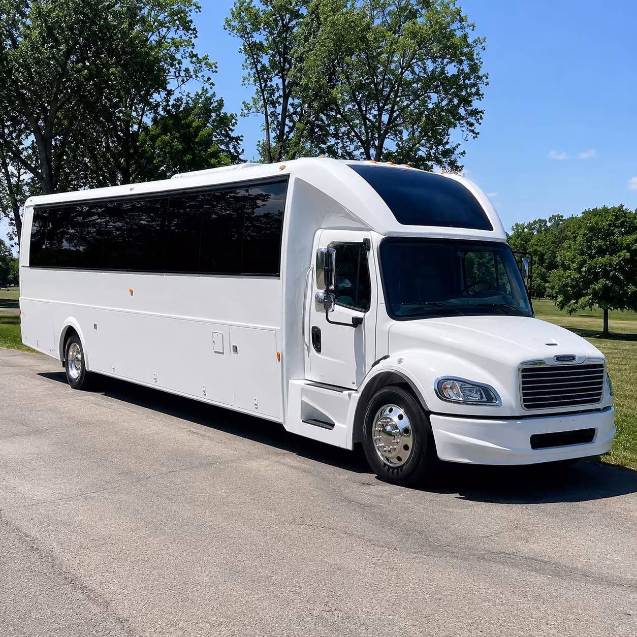 Overland Park Wedding Transportation party bus exterior