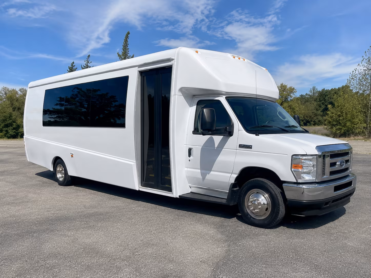 Overland Park Wedding Transportation party bus exterior