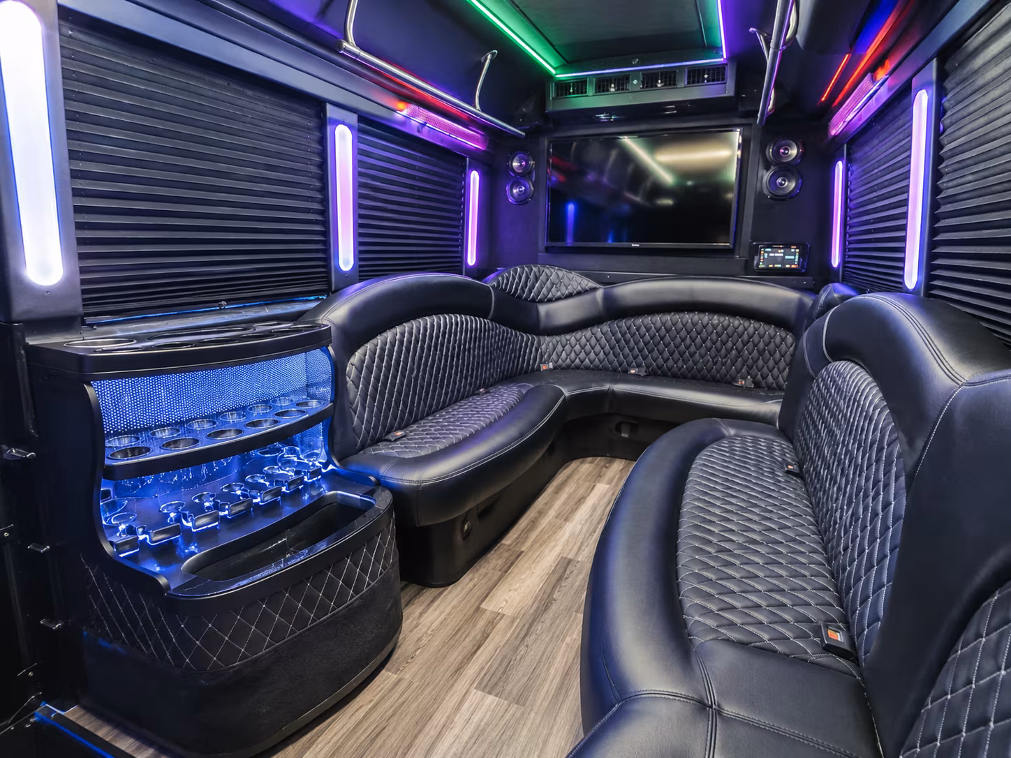 Overland Park Wedding Transportation party bus exterior