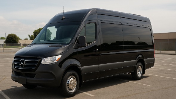 Exterior of Charter Bus Company Olathe's 14 Passenger Sprinter Limousine in Olathe