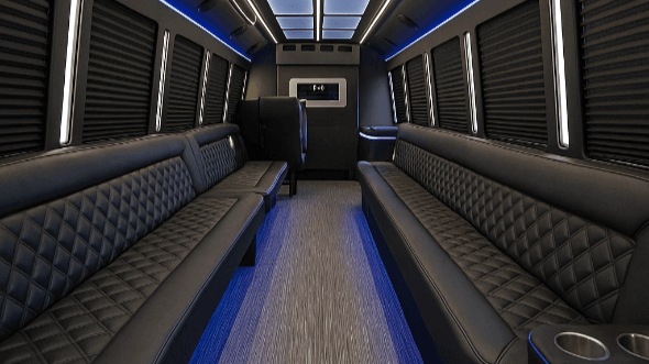 Interior of Overland Park Party Bus Company's 20 Passenger Party Bus in Overland Park
