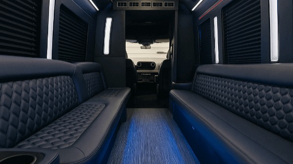 Interior of Charter Bus Company Shawnee's 20 Passenger Party Bus in Shawnee
