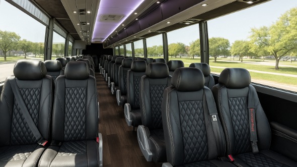 Interior of Charter Bus Company Overland Park's 25 Passenger Mini Bus in Overland Park