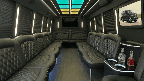 25 passenger party bus interior