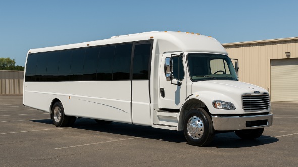 Exterior of Charter Bus Company Independence's 28 Passenger Party Bus in Independence