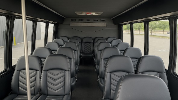 Interior of Charter Bus Company Overland Park's 30 Passenger Minibus in Overland Park