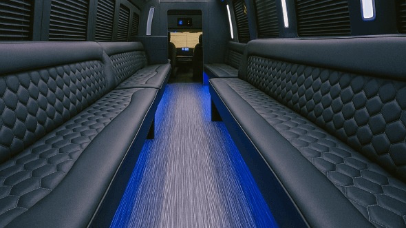 Interior of Charter Bus Company Olathe's 30 Passenger Party Bus in Olathe