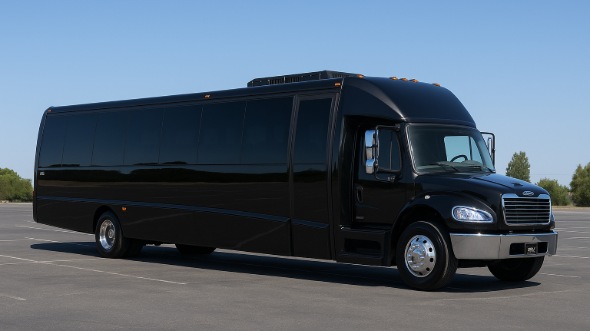Exterior of Charter Bus Company Lenexa's 30 Passenger Party Bus in Lenexa