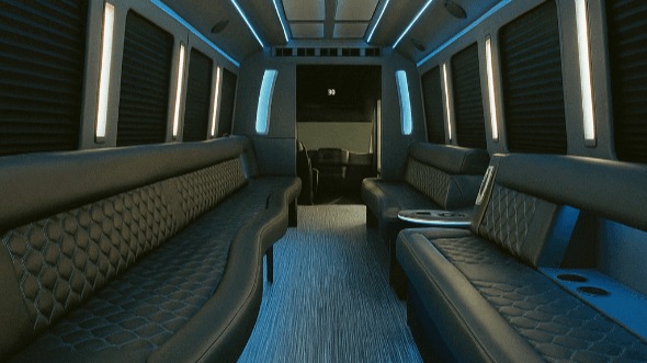 Interior of Charter Bus Company Lenexa's 40 Passenger Party Bus in Lenexa