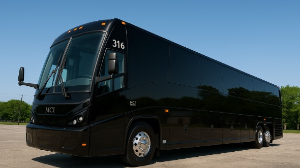 Exterior of Charter Bus Company Overland Park's 44 Passenger Charter Bus in Overland Park