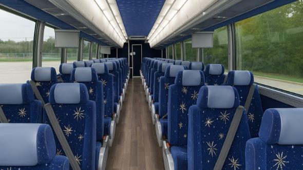 Interior of Charter Bus Company Overland Park's 46 Passenger Charter Bus in Overland Park