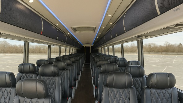 Interior of Charter Bus Company Overland Park's 47 Passenger Charter Bus in Overland Park