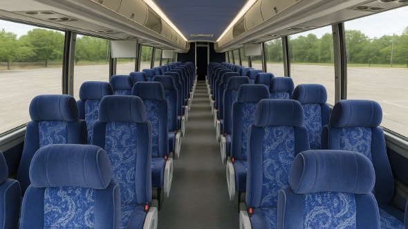 Interior of Charter Bus Company Overland Park's 48 Passenger Charter Bus in Overland Park
