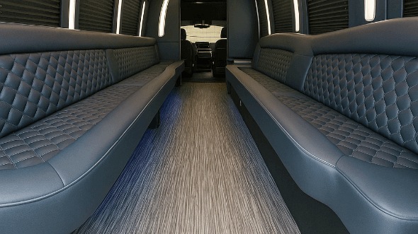 Interior of Charter Bus Company Lenexa's 50 Passenger Party Bus in Lenexa