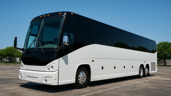 Exterior of Charter Bus Company Lawrence's 50 Passenger Party Bus in Lawrence