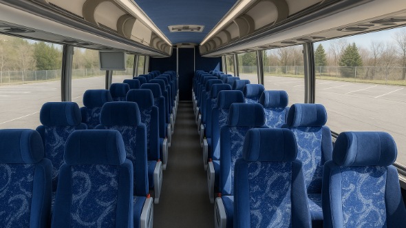 Interior of Charter Bus Company Overland Park's 51 Passenger Charter Bus in Overland Park