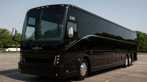 Exterior of Charter Bus Company Overland Park's 55 Passenger Charter Bus in Overland Park