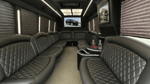 overland park 30 passenger party bus interior